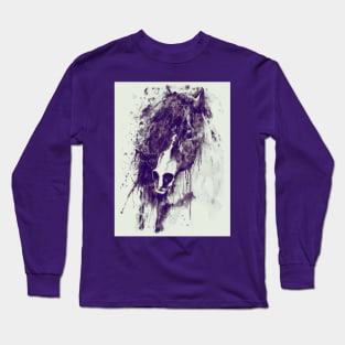 Abstract Horse Head Purple Tones Long Sleeve T-Shirt